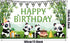 Cartoon Panda Birthday Decorations, Panda Backdrop for Party Supplies, Green Bamboo Background for Kids Birthday Party
