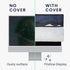 27-28" kwmobile Dust Cover for Monitor - Linen Monitor Protector with Design - Starry Night Lake White/Light Brown/Dark
