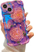 XIZYO iPhone 13 Case - Colorful Retro Oil Painting Flower Cute Floral Aesthetic Protective Cover