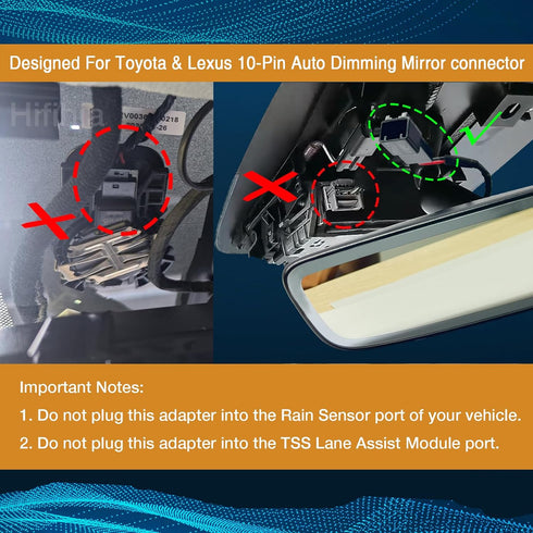 Hifihia 10-Pin RAV4 Dash Cam Power Adapter Type B Compatible with Toyota Avalon Prius Camry & Lexus ES GS RX RC UX