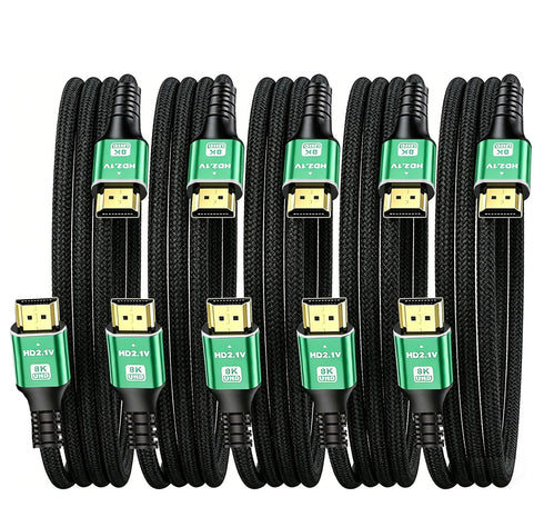 10K 8K HDMI Cable 5-Pack 6.6FT, HDMI 2.1 Cable Bulk Ultra High