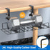 LUXEAR Under Desk Cable Management Tray 2Pack, Adjustable Removable Docking Station Wires Holder Rack, No Drill C-Clamp