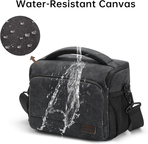 S-ZONE Camera Bags for Photographers Small Crossbody Shoulder Bag DSLR SLR Mirrorless Camera Case with Tripod Holder
