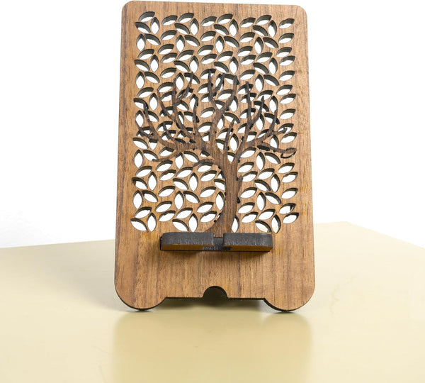 Generic Walnut Phone Stand, Personalized Engraving, Natural Wood, Non-Toxic Finish Maple & Walnut