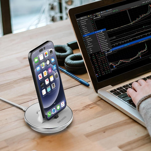 Encased USB C Non-Wireless Charging Stand for iPhone 15/15 Pro Max - Fast Wired Desktop Charger, Type-C Connector