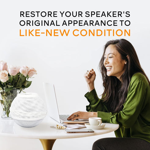 Homepod Mini Speaker Dust Cover, Mesh Speaker Cloth Smart Cover with Charging Hole, High-Grade Nylon (White-1Pcs)