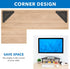 Corner Monitor Stand | Adjustable Height Corner Desk Shelf | Triangle Screen Riser, Ergonomic Space Saving Design