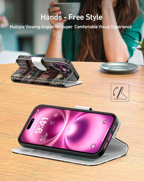 DEENAKIN 17 for iPhone Wallet Case with Card Holder + Cash Clip, RFID-Blocking, Military-Grade Drop Protection