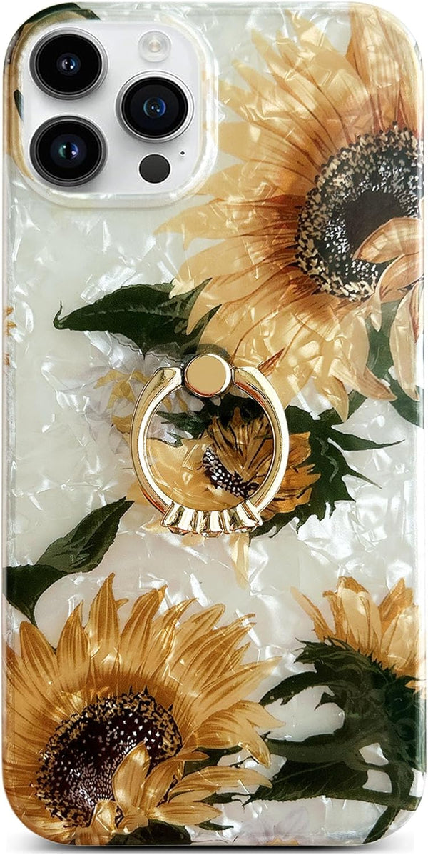 Qokey Compatible with iPhone 12 Pro Max 6.7 inch 2020 Flower Cute Fashion Design Soft TPU Shockproof Cover
