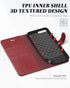 TUCCH Wallet Case for iPhone 8 Plus/7 Plus, Dark Red Magnetic Closure with Card Slots Money Pouch, Stand PU Leather