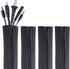 Wrap-It Storage Zipper Cable Sleeve - 24" x 4" (4-Pack) Black - Cable Protector for Desk, Computer, TV Management