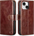 BoxCastle Compatible with iPhone 13 Genuine Leather Case Wallet with Card Holder,Women Men