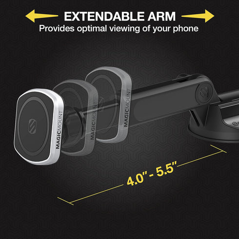 Scosche MP2WDEX2-XTSP MagicMount Pro2 Magnetic Car Phone Holder, Telescoping Windshield or Dashboard Mount, Compatible