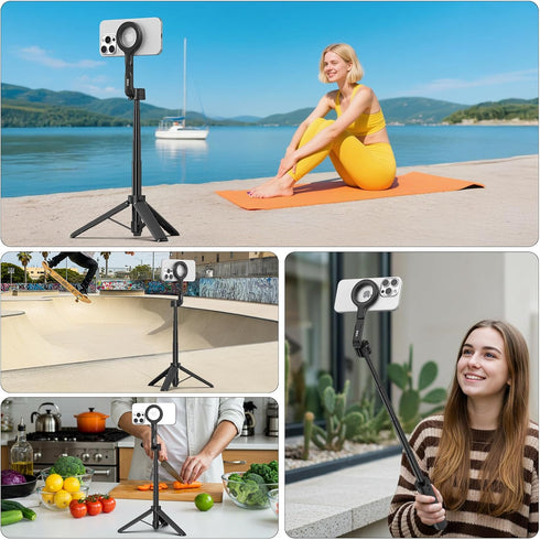 VRIG Select Shoe,360 12-17/Android VRIG Magnetic Selfie Stick Tripod for iPhone with Cold Rotatable Extendable Travel