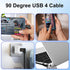 USB4 C Cable 90 Degree Right Angle USB C to USB C 240W USB4.0 Fast Charging Cable, 8K Video 40Gbps Data Transfer, 0.3m