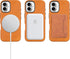 maogoam 16 6.1", for iPhone Case Leather, Compatible with MagSafe, Genuine Vintage Crazy Horse Leather, Metal Buttons