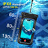 2 Pack Waterproof Phone Pouch with Adjustable Lanyard for iPhone 15 14 13 12 Pro Max, for Samsung Galaxy S24/S23 up to 7.5", IPX8 Water Proof Phone Case Dry Bags Black/Black