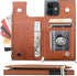 Bocasal Crossbody Wallet Case for iPhone 12/12 Pro, Card Holder, Zipper Slot Protector, 6.1 Inch, Brown