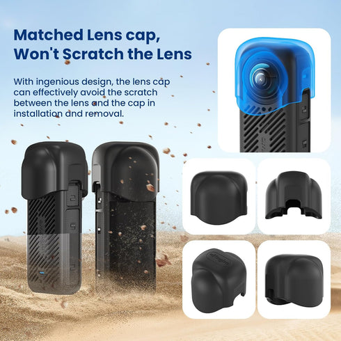 Insta 360 X4 Accessory Kit, Silicone Case, Lens Guard, Screen Protector, Protective Film, Soft Bag Sleeve