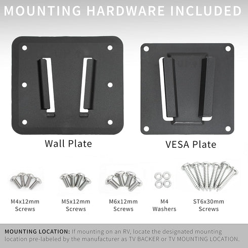 VIVO Sturdy Plastic Polymer and Steel RV TV Mount with Articulating Arm, Holds up to 22 lbs, Black