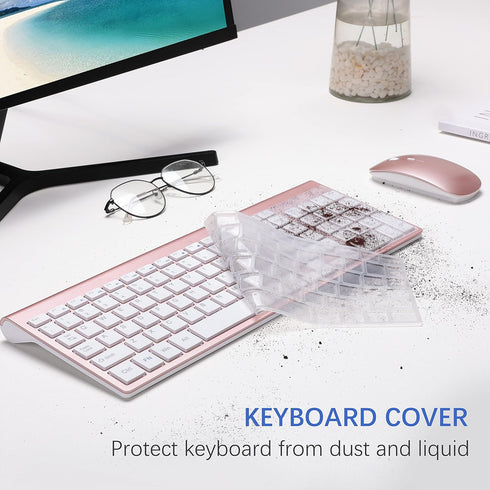 TopMate Ultra Slim Wireless Keyboard and Mouse Combo, 2.4G Silent Compact USB Mouse, Scissor Switch Keyboard Set