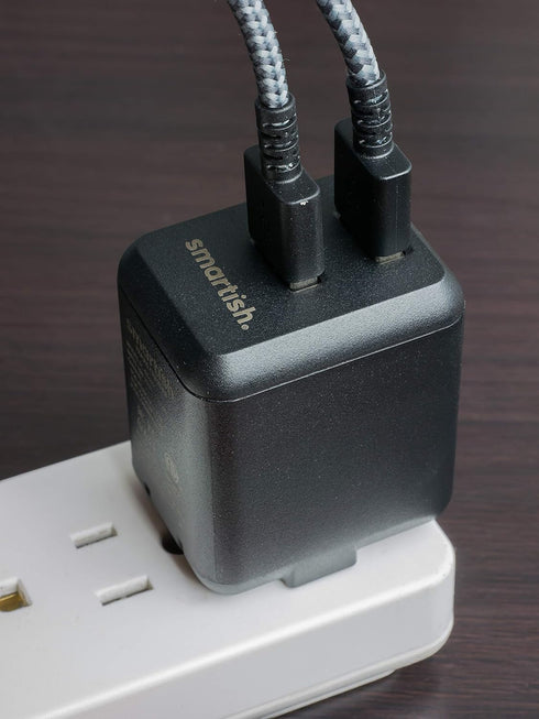 Smartish 2 Port USB Wall Charger - Charge Shack Maximum Speed 4.8 Amp Quick Charger for iPhone Android Devices