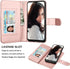 Njjex Wallet Case for Moto G Play 2021, PU Leather Folio Flip with 9 Card Slots, Detachable Kickstand & Lanyard (Rose