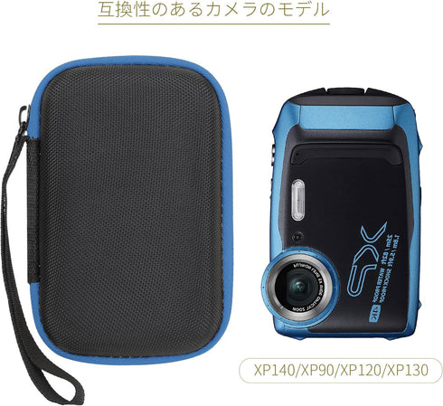 khanka Carrying Case Replacement For Fujifilm FinePix XP140/XP130/XP120/XP90 Waterproof Digital Camera (Blue)