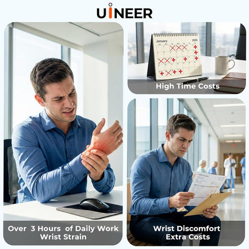 Uineer (BT4.0/5.0 2.4G) 3 4 Wireless Ergonomic Mouse, Bluetooth Mice and Rechargeable Vertical Mouse, Multi-Device