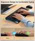Hamile 3-Level 2.4GHz Quiet Wireless Keyboard and Mouse Combo DPI Silent Mouse, Full-Size Ergonomic Wrist Rest