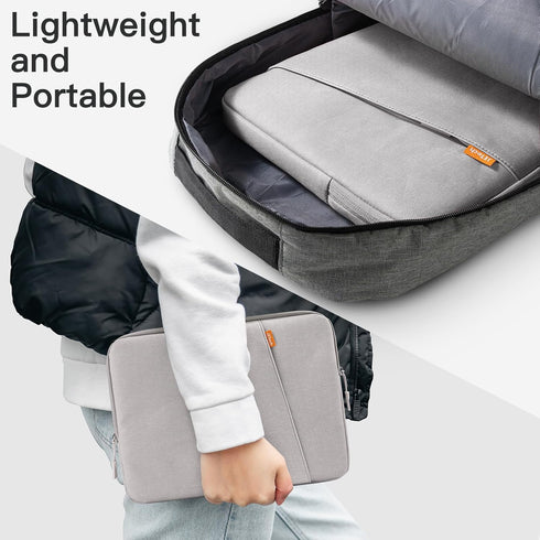 JETech Laptop Sleeve for 13.3-Inch MacBook Air/Pro, Waterproof Shock Resistant Bag with Accessory Pocket (Light Grey)