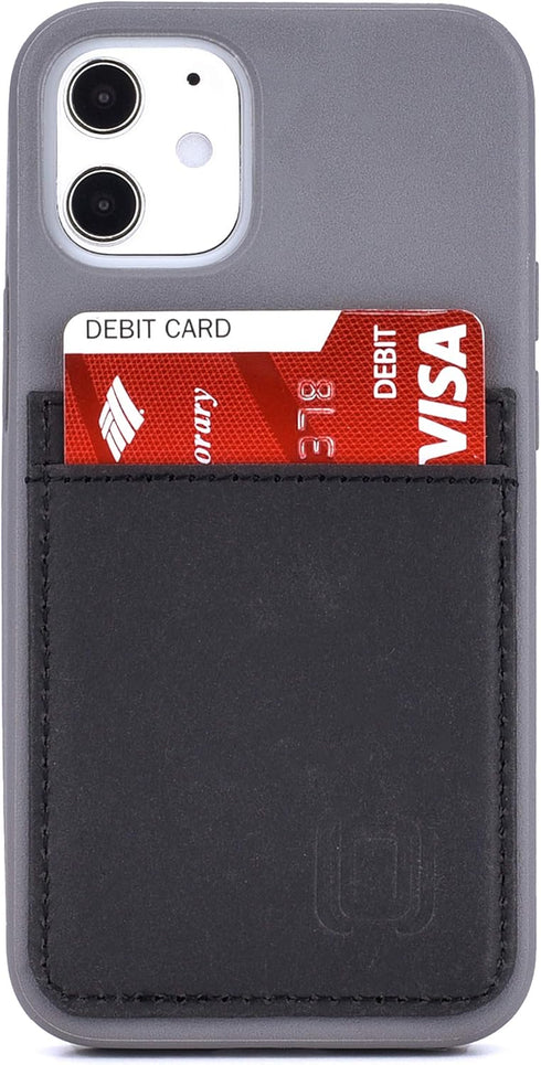 Dockem BIO Wallet Case for iPhone 12 Mini, Magnetic Mounting & 1 Credit Card Holder Slot (5.4" M2B, Grey and Black)
