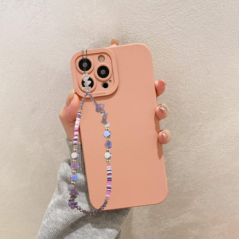 Taouzi 6PCS Beaded Phone Lanyard, Fruit Star Pearl Rainbow Color Phone Charm Strap for Women Girls