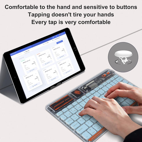 Wireless Bluetooth Keyboard, Portable Silent Light Up Rechargeable Mac Keyboard with 7 Colors Backlit for iPad iOS