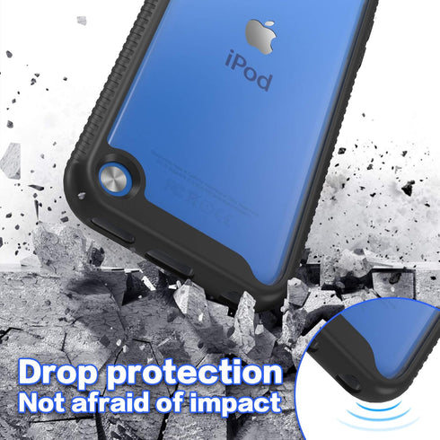 2 in 1 Shockproof Case for iPod Touch 7th Generation with 2 HD Screen Protectors, Black