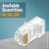GTZ RJ45 Cat5e Pass Through Connectors - 100 Pack EZ to Crimp Modular Plug for UTP Network Cable