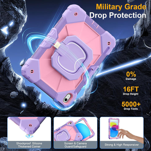 Ubearkk (A16) 11th/10th 11/10.9 Inch 2025/2022, a16 360 Case for iPad Generation for iPad case with Screen Protector