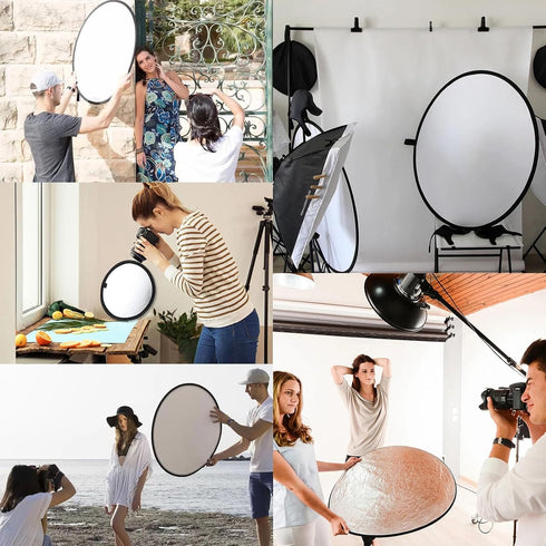 MEIYIFANG 2 1 60cm) in Lighting Reflectors Portable Collapsible Round Light Reflector Water-Resistant Photography
