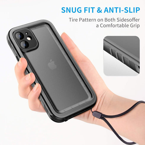 Cozycase Compatible with iPhone 12 Mini Waterproof Case, Full Body Rugged Dustproof Shockproof Case with Built-in