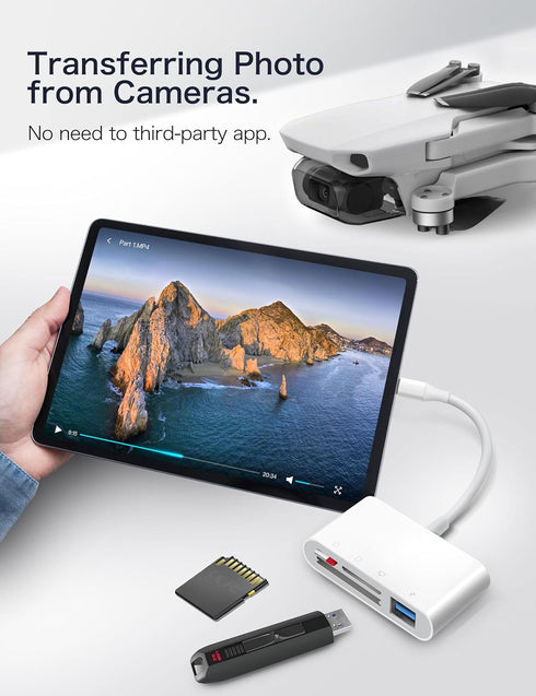 USB C SD Card Reader, ChiaoPio 4 in 1 Adapter with CompactFlash/CF/SD/MicroSD & USB for iPhone 15, MacBook