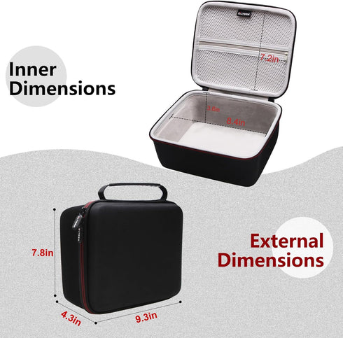 LTGEM Projector Case for AuKing ?M8-F Mini Projector(Inside: 8.4"x7.2"x3.2") - Hard Travel Protective Carrying Case Bag(Case Only)