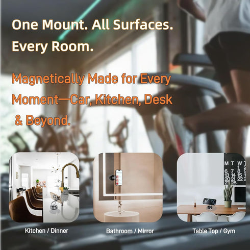 MiniLuxis Vacuum Suction Magnetic Phone Holder, Foldable and Retractable, Hands-Free Suction Magnetic Phone Mount