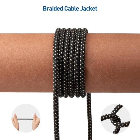 Premium Braided 3.5mm to Mini XLR Headphone Cable 4 ft, Compatible with Beyerdynamic DT 1770 Pro, DT 1990 Pro, AKG