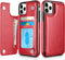 HianDier Wallet Case for iPhone 11 Pro Max, Slim Protective Case with Credit Card Slot (Red)