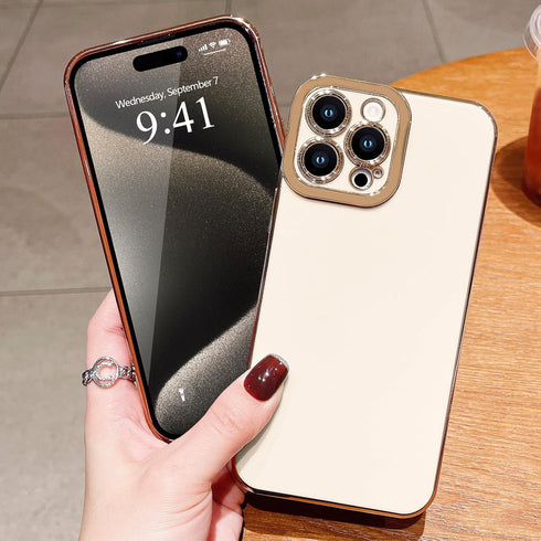 Lafunda Designed for iPhone 15 Pro Max Case, Cute Luxury Plating Case for Women Girls with Camera Protection Shockproof