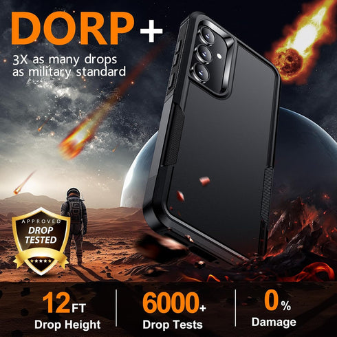 SPIDERCASE Heavy Duty Shockproof Case for Samsung Galaxy A35 5G, Black, 12 FT Military Grade Drop Protection