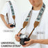 Padwa Lifestyle Camera Strap for DSLR/SLR Cameras - Double Layer Cowhide Ends, 2" Wide Vintage Embroidered Cotton Strap