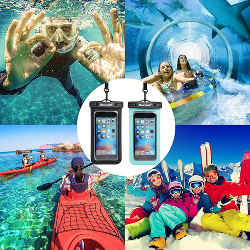 Hiearcool Waterproof Phone Pouch for iPhone 16 15 14 13 Pro Max, IPX8 Cellphone Dry Bag, 2Pack