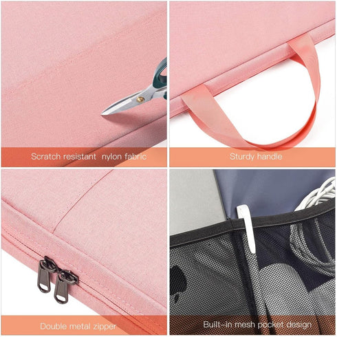 14 Inch Chromebook Case Sleeve for HP 14 Laptop, Acer Swift X, Dell XPS 15, Lenovo IdeaPad 3, Waterproof Bag (Pink)