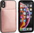 KIHUWEY Compatible with iPhone XR Wallet Case, Premium Leather Kickstand Protective Cover (Rose Gold)